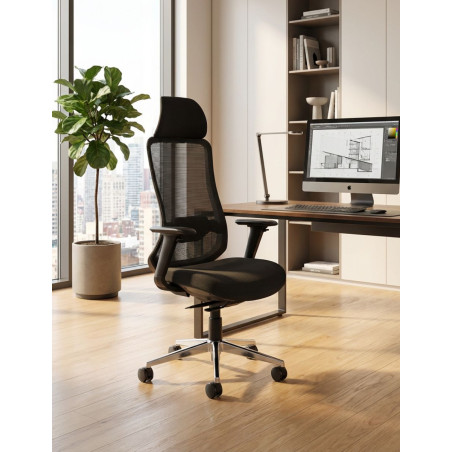 Silla Ergonómica Negra 24 Horas RD-933 de Rocada - Montiel