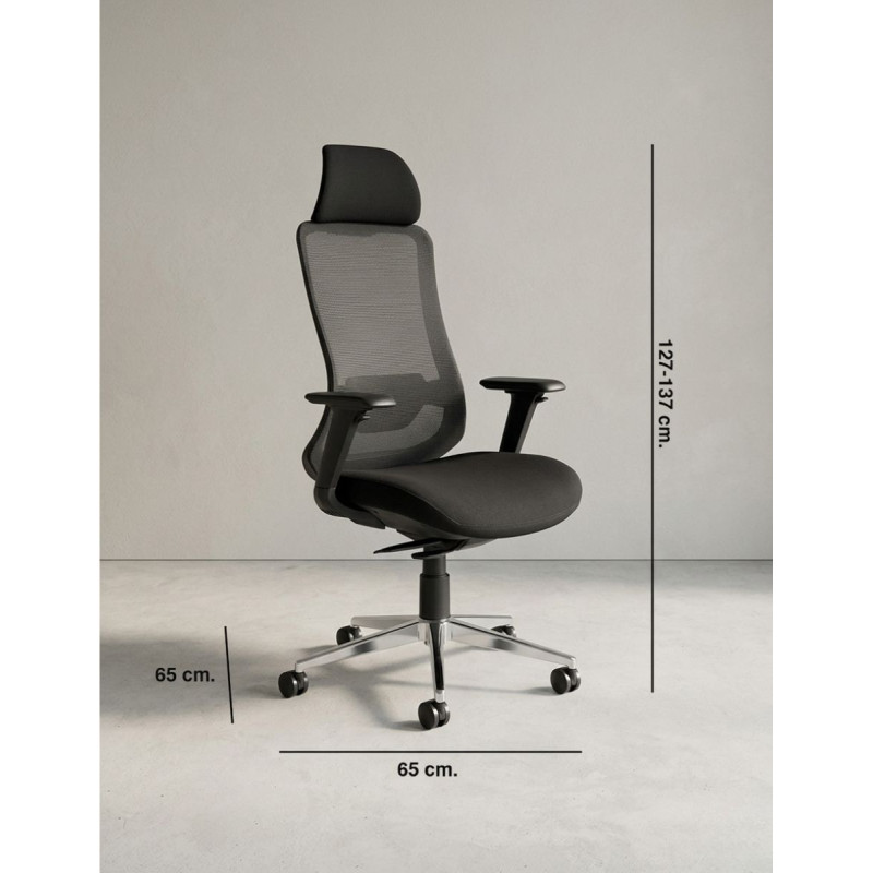 Silla Ergonómica Negra 24 Horas RD-933 de Rocada - Montiel