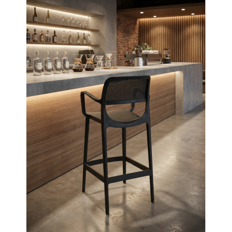 Taburete Negro Alto Hostelería Verdi de Grupo SDM - Montiel