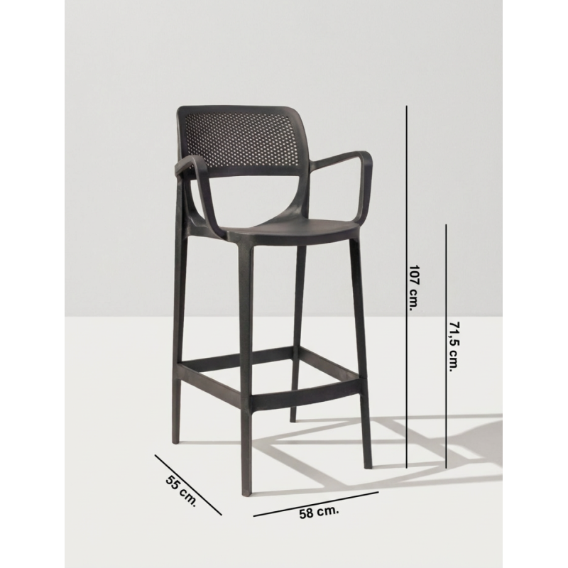 Taburete Negro Alto Hostelería Verdi de Grupo SDM - Montiel