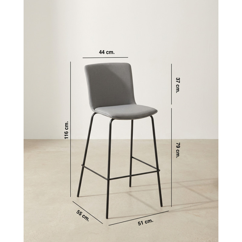 Taburete Alto con Respaldo Glove de Forma 5 - Montiel