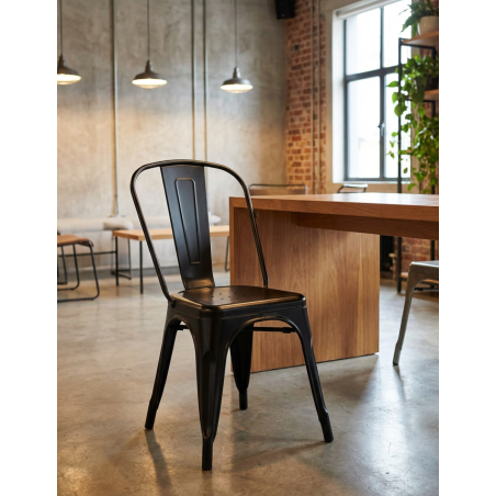 Silla Metálica Negra Hostelería Tolix de Adec - Montiel