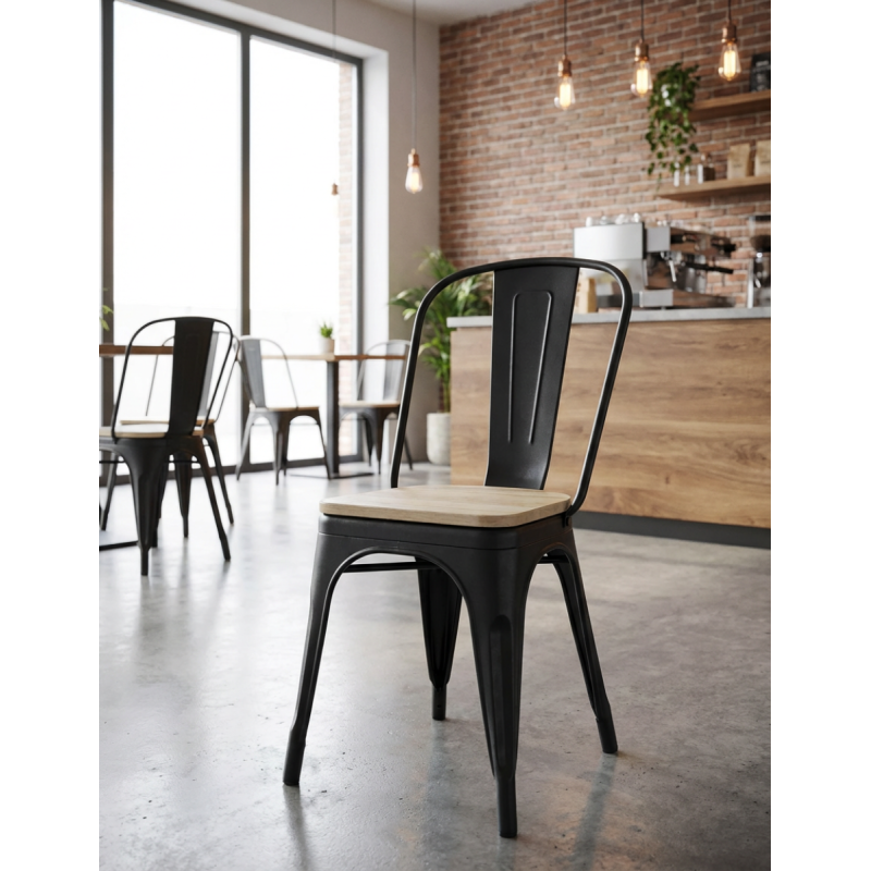 Silla Metálica Negra Hostelería Xenor - Montiel