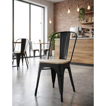 Silla Metálica Negra Hostelería Tolix de Adec - Montiel