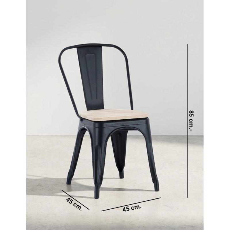 Silla Metálica Negra Hostelería Tolix de Adec - Montiel