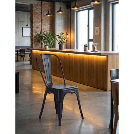 Silla Metálica Negra Hostelería Tolix de Adec - Montiel