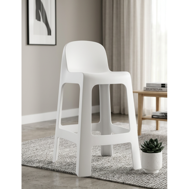 Taburete Plástico Blanco Hogar Karb - Montiel