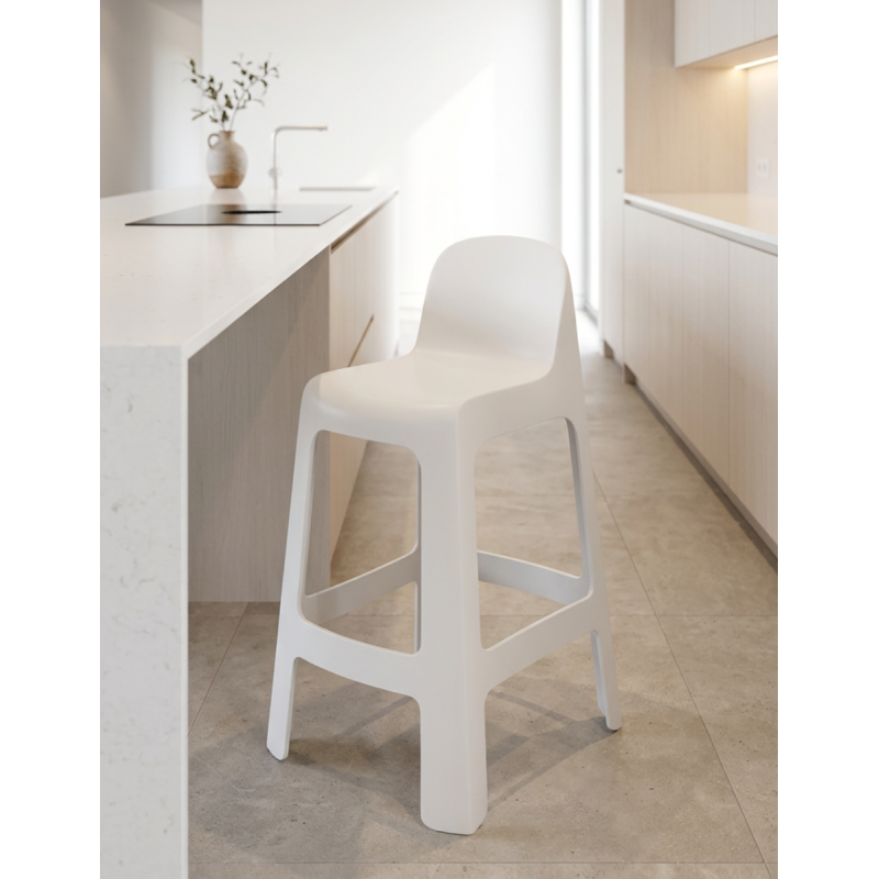 Taburete Plástico Blanco Hogar Karb - Montiel
