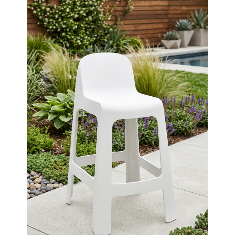 Taburete Plástico Blanco Hogar Karb - Montiel