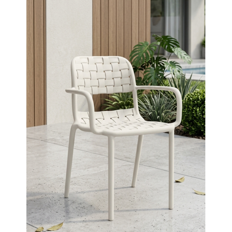 Silla de Jardín Blanca Rugosa  Nuba - Montiel