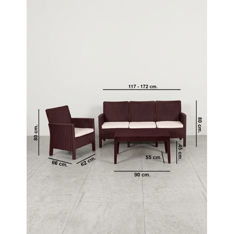 Pack de 2 Sillones+Sofá+Mesa Adriático de Grupo SDM - Montiel