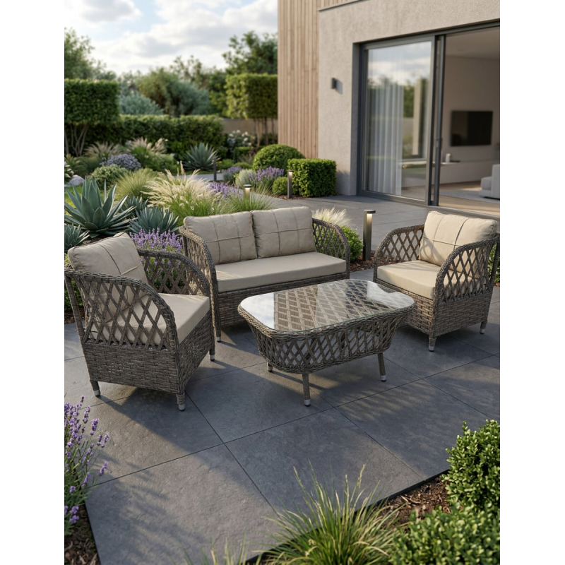 Set 2 Sillones+Sofá+Mesa Marbella de Grupo SDM - Montiel