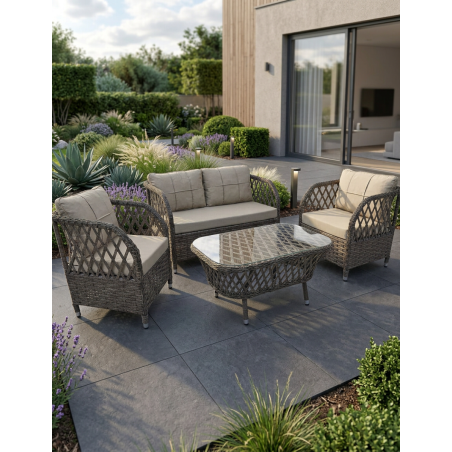 Set 2 Sillones+Sofá+Mesa Marbella de Grupo SDM - Montiel