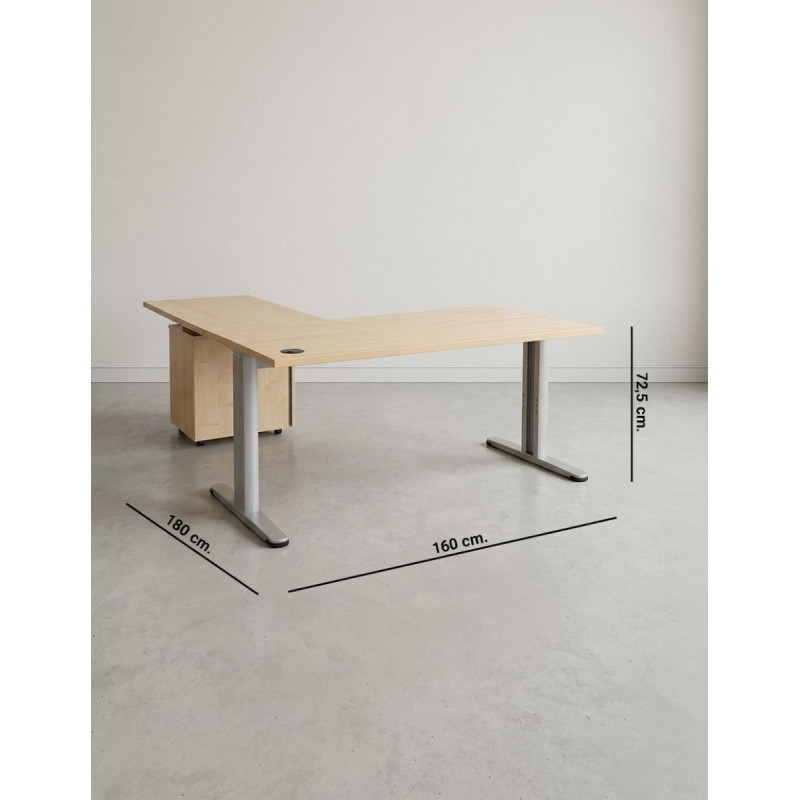 Mesa Oficina con Cajonera 160x180 cm. de Permasa - Montiel