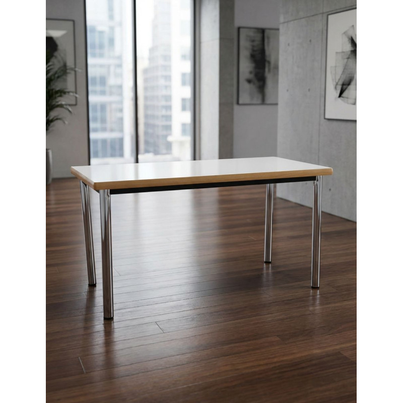 Escritorio Blanco con Base Cromada MM1818 - Montiel