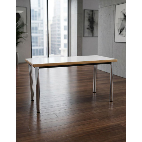 Escritorio Blanco con Base Cromada MM1818 - Montiel