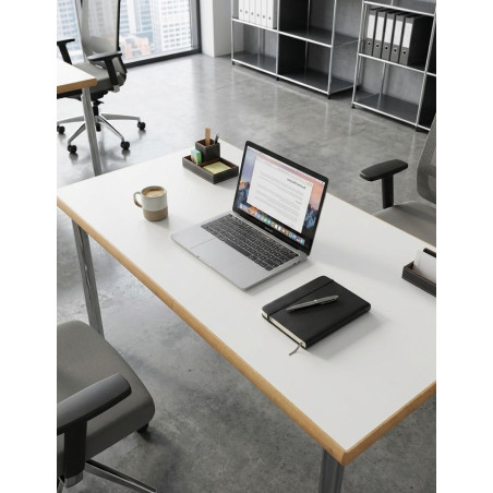 Escritorio Blanco con Base Cromada MM1818 - Montiel