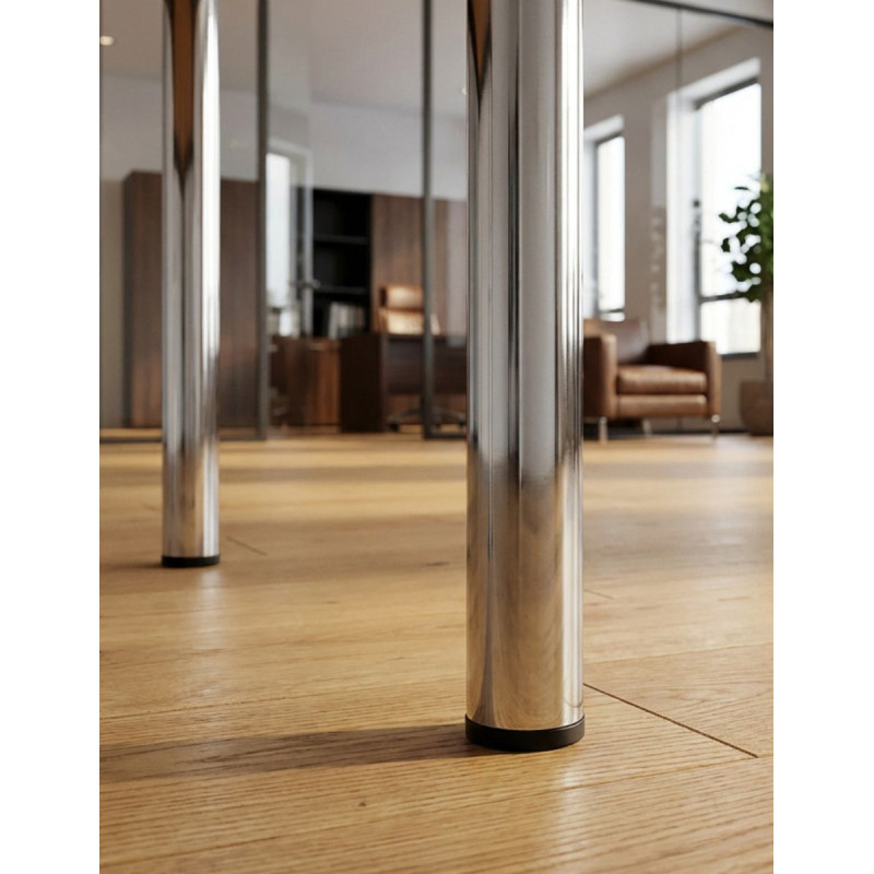 Escritorio Blanco con Base Cromada MM1818 - Montiel