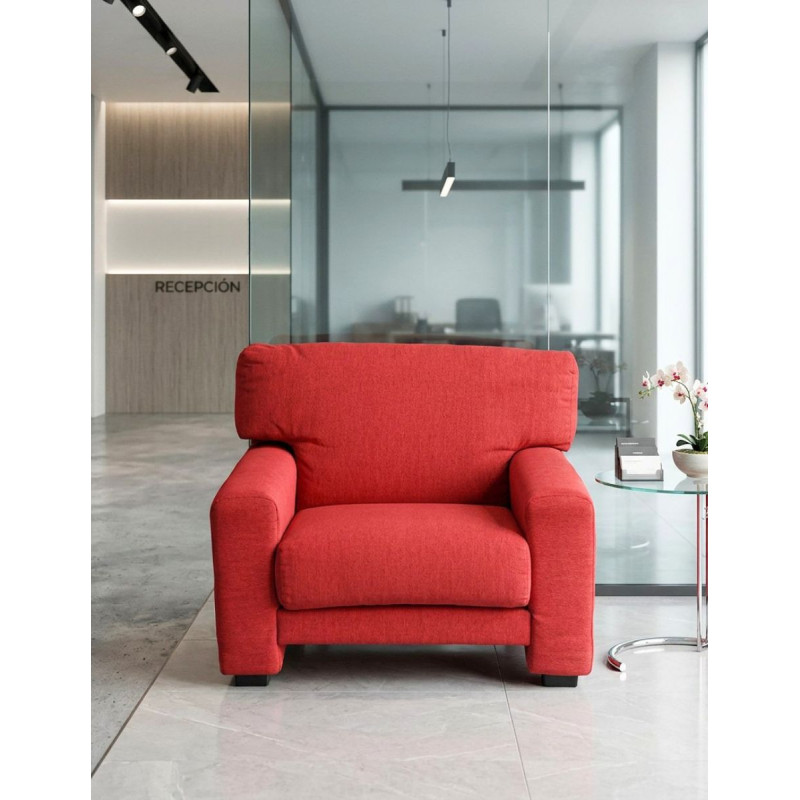 Sillón Oficina de Recepción Tela Roja MM1819 de Montiel