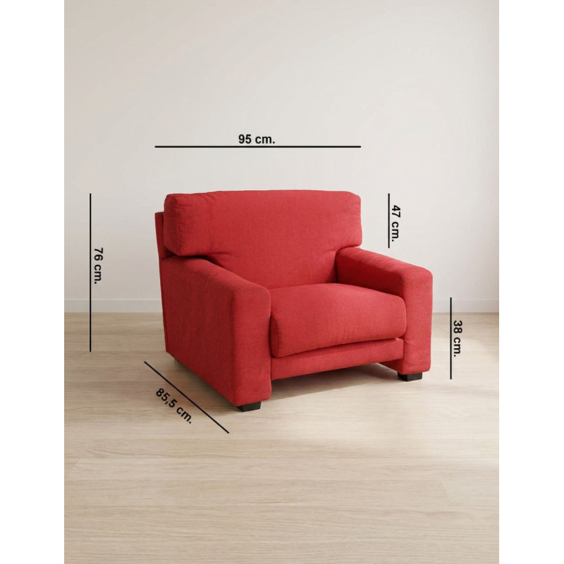 Sillón Oficina de Recepción Tela Roja MM1819 de Montiel