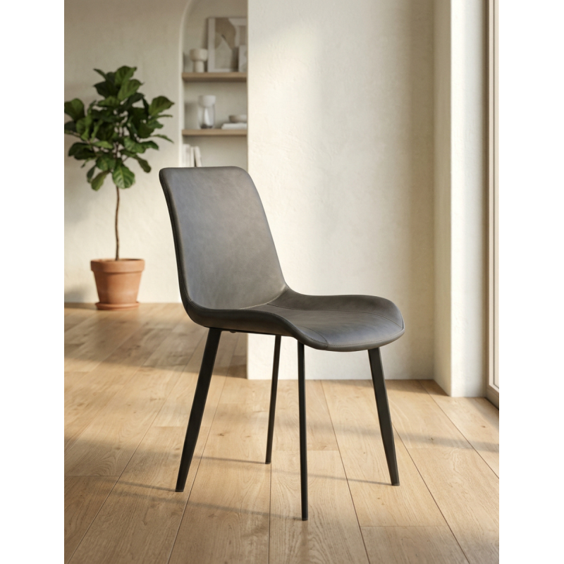 Silla Confidente de Hogar Símil Piel Elvora - Montiel