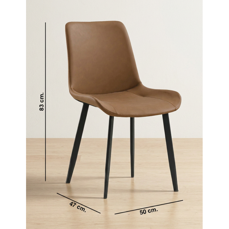 Silla Confidente de Hogar Símil Piel Elvora - Montiel