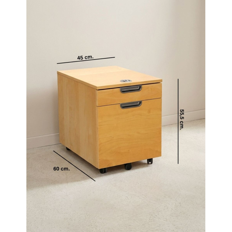 Cajonera Oficina de Madera Haya MM1820 de Montiel