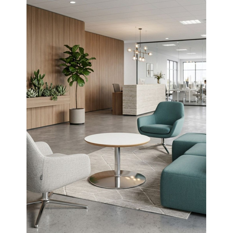 Mesa de Centro Blanca Redonda Ø60 cm. MM1822 de Montiel