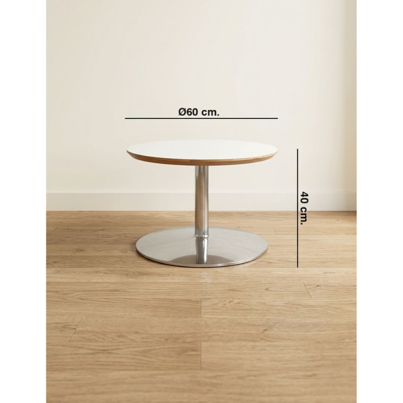 Mesa de Centro Blanca Redonda Ø60 cm. MM1822 de Montiel