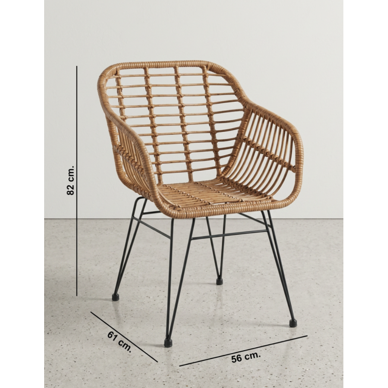 Sillón Rustico de Ratán PE Bombay de Adec - Montiel