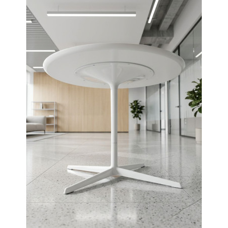 Mesa Reuniones Redonda Blanca Ø100cm. MM1815 de Montiel