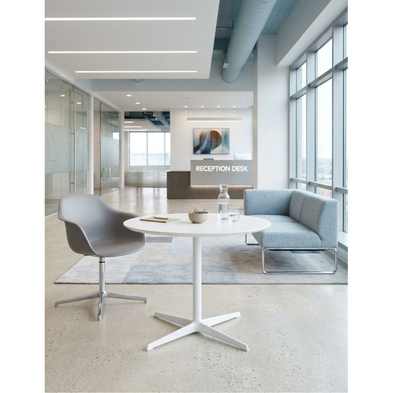 Mesa Reuniones Redonda Blanca Ø100cm. MM1815 de Montiel