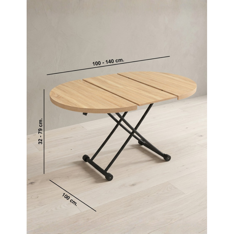 Mesa Redonda 100-140x100 cm. Gaga de Adec - Montiel