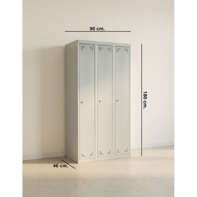 Taquilla Oficina Gris 3 Módulos ECO de Biacom - Montiel