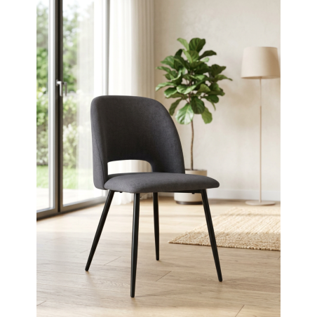 Silla Tapizada en Gris Mod. Asteria| Montiel