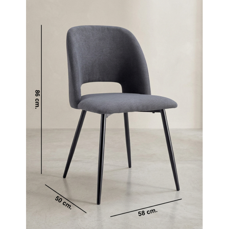 Silla Tapizada en Gris Mod. Asteria| Montiel