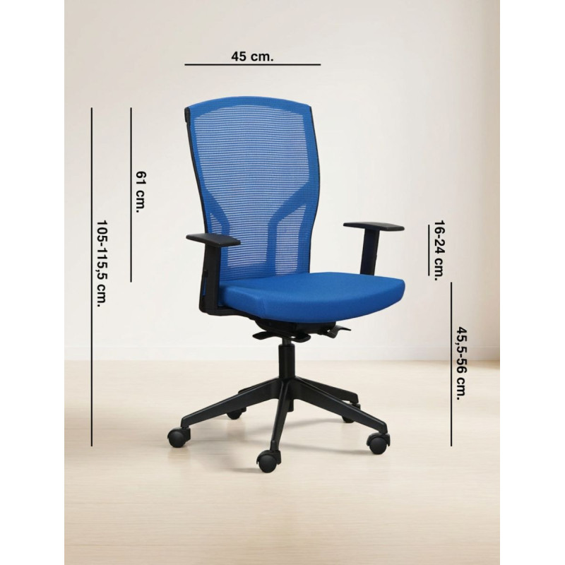 Silla Ergonómica Malla Azul Gorat de Grupo Kat - Montiel