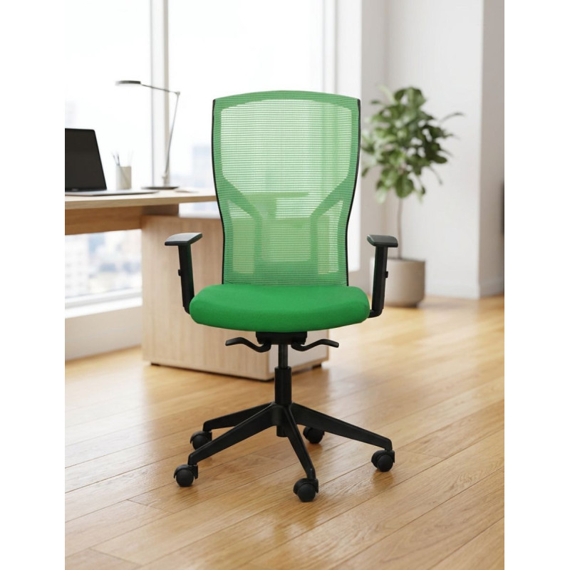 Silla Ergonómica Respaldo Verde Gorat de Grupo Kat - Montiel