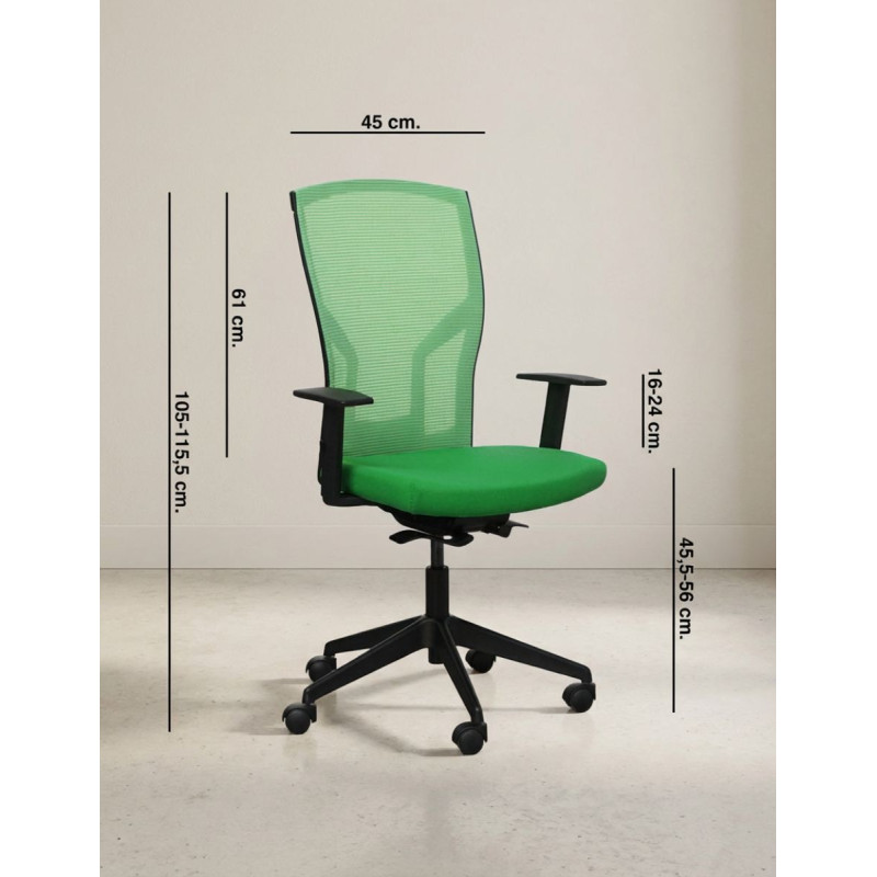 Silla Ergonómica Respaldo Verde Gorat de Grupo Kat - Montiel