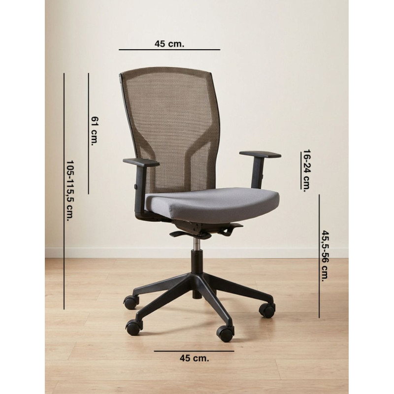 Silla Ergonómica Malla Gris Gorat de Grupo Kat - Montiel