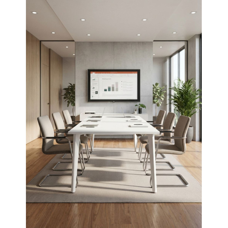 Mesa Reuniones Oficina Blanca 180x100 cm. MM1823 de Montiel