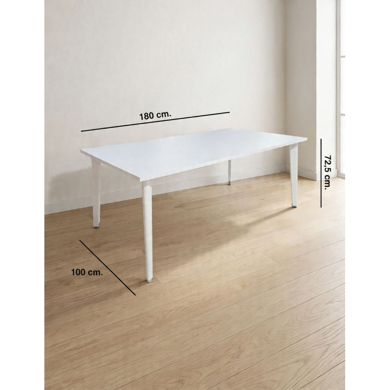 Mesa Reuniones Oficina Blanca 180x100 cm. MM1823 de Montiel