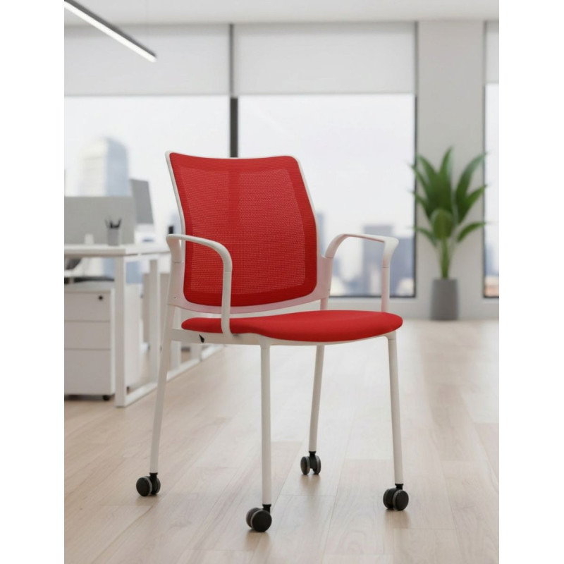 Silla Confidente Malla Roja Urban de Actiu - Montiel