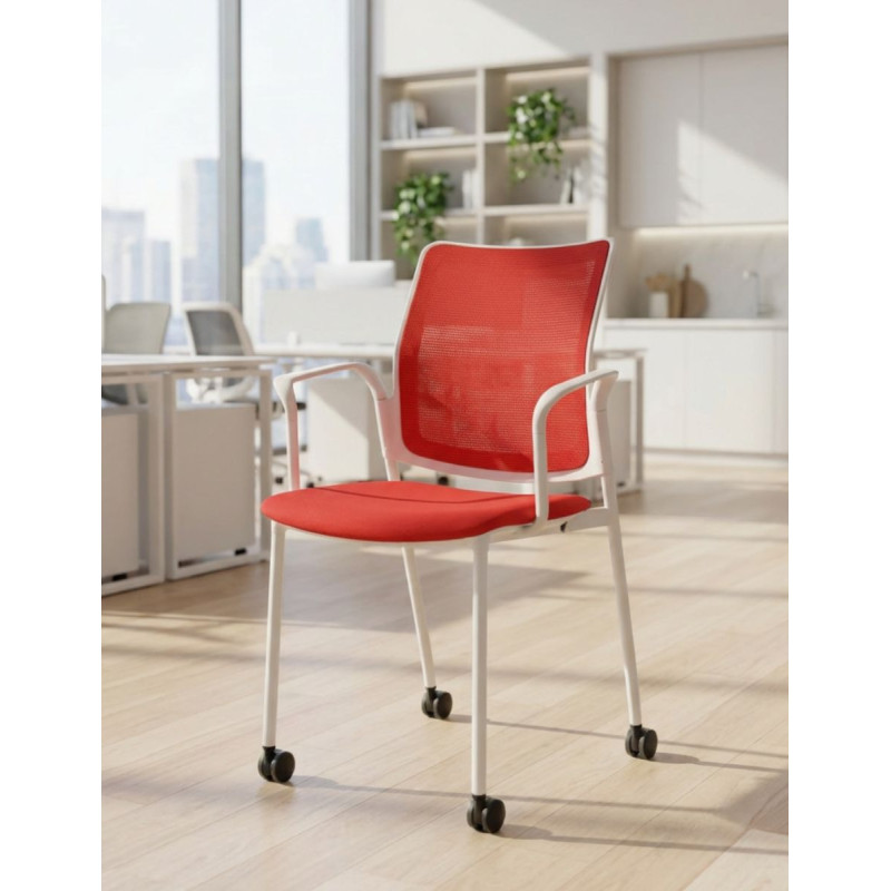 Silla Confidente Malla Roja Urban de Actiu - Montiel