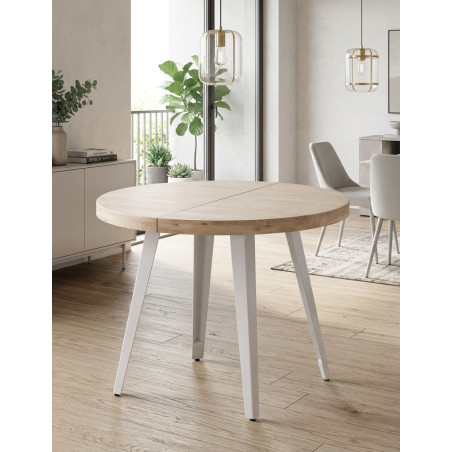 Mesa Comedor Extensible Redonda Roble Vetra - Montiel