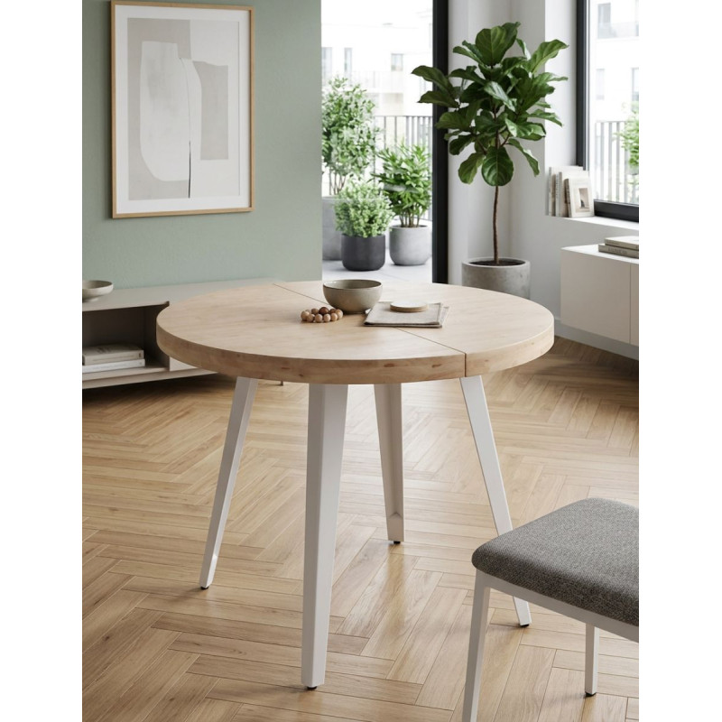 Mesa Comedor Extensible Redonda Roble Vetra - Montiel