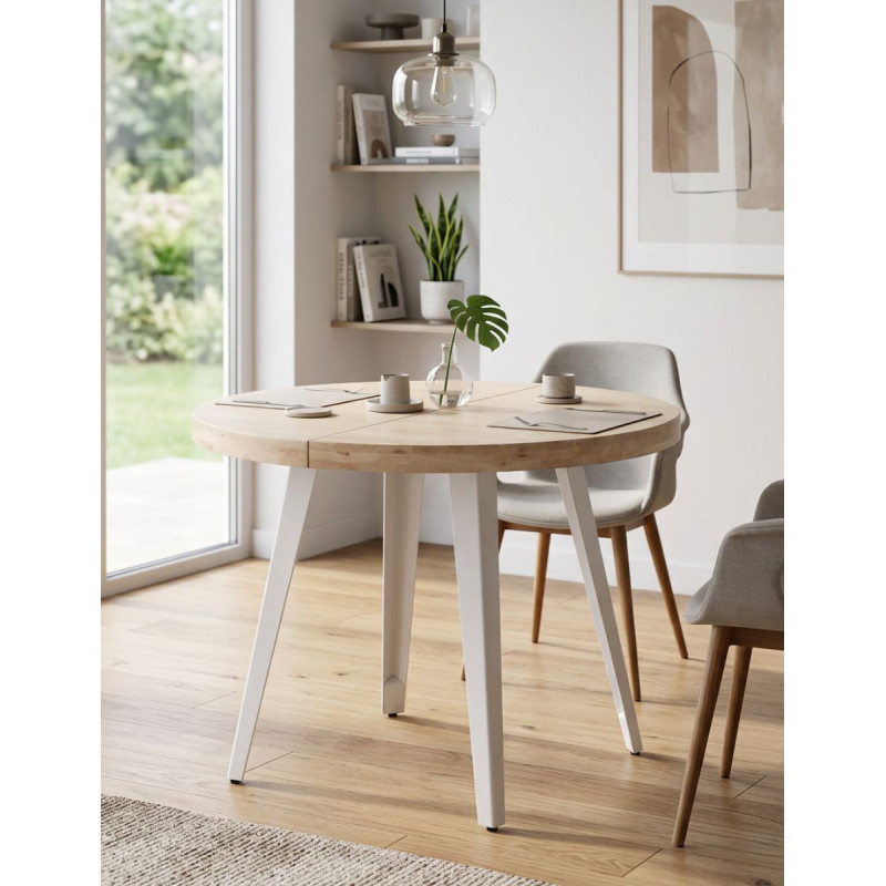 Mesa Comedor Extensible Redonda Roble Vetra - Montiel