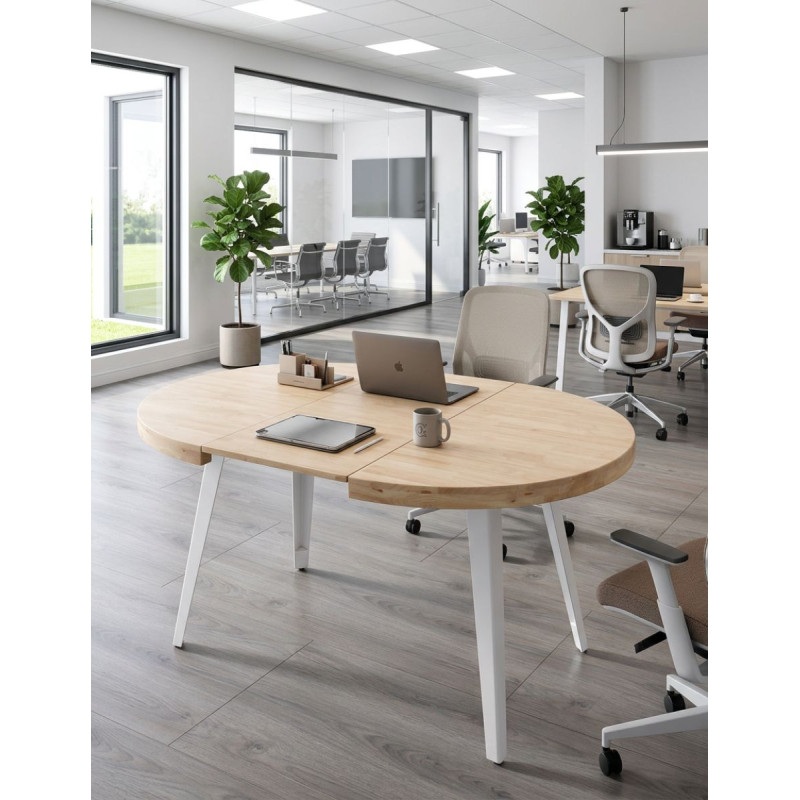 Mesa Comedor Extensible Redonda Roble Vetra - Montiel