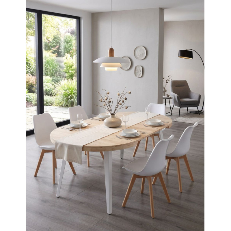 Mesa Comedor Extensible Redonda Roble Vetra - Montiel