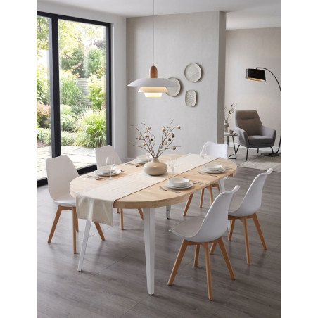 Mesa Comedor Extensible Redonda Roble Vetra - Montiel